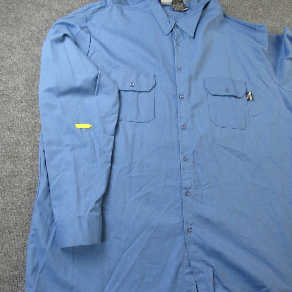 Steelguard Flame Resistant Shirt Mens 5XL Blue‎ Westex UltraSoft CAT2 Workwear - Picture 12 of 16